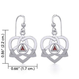 Silver Celtic Trinity Heart Earrings with Inlaid Recovery Symbol TER1802 - Jewelry