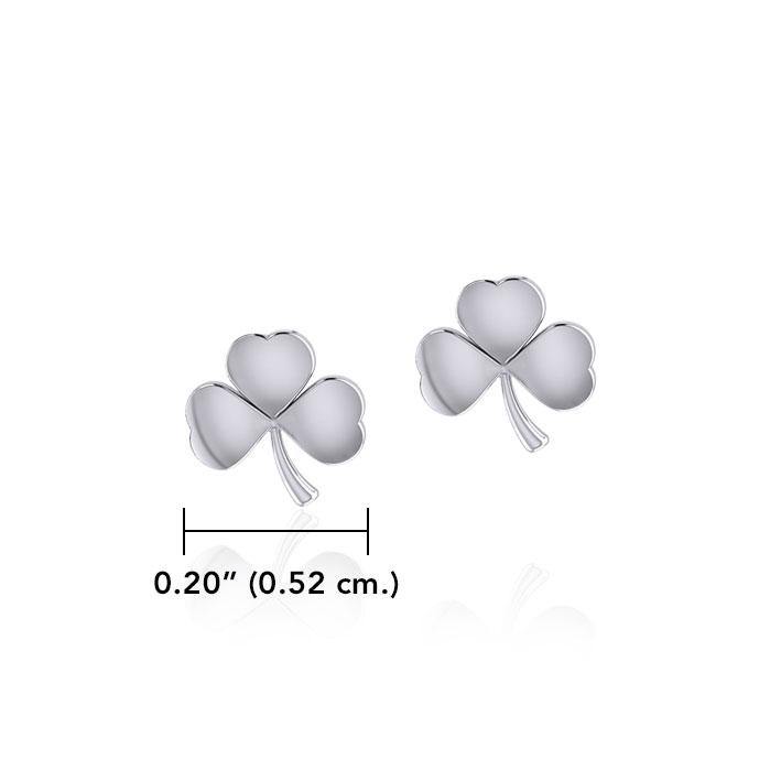 Small Shamrock Silver post Earrings TER1808 - Jewelry