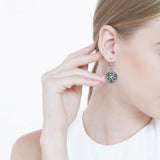 Celtic Spiral Triskele Silver Earrings with marcasite TER1827 - Jewelry