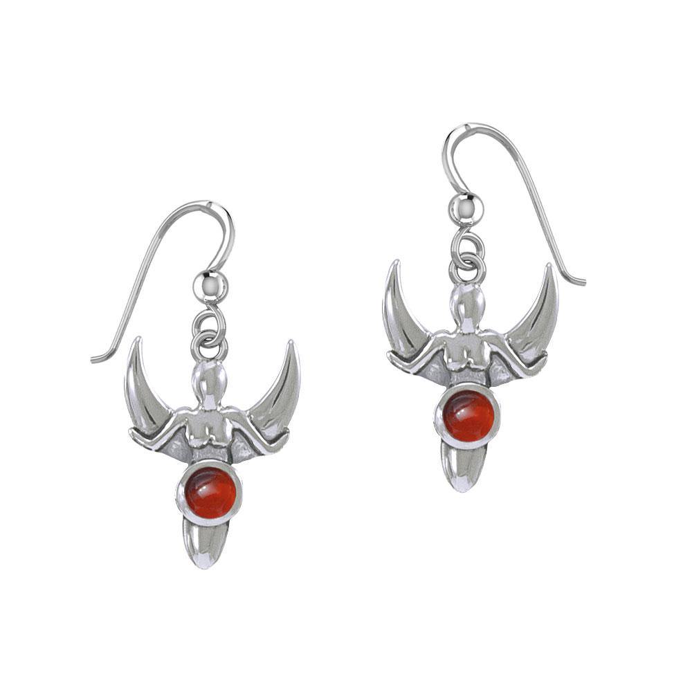 Goddess with Crescent Moon Silver Earrings with Gemstone TER1829 - Jewelry