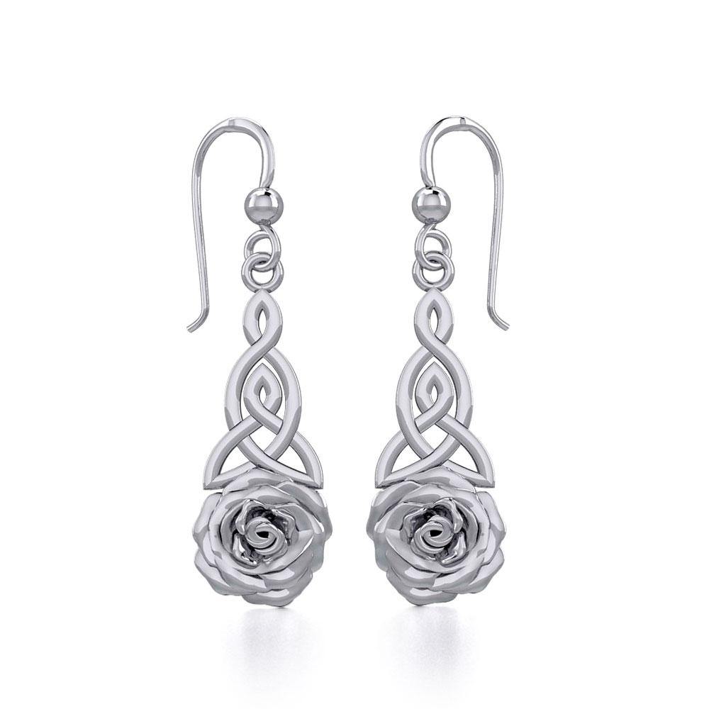 Celtic Trinity Rose Silver Earrings TER1851 - Jewelry