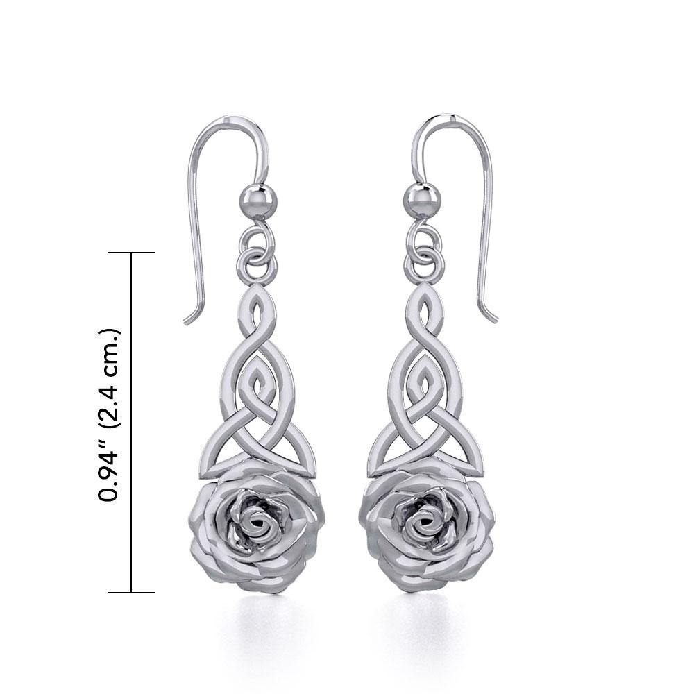 Celtic Trinity Rose Silver Earrings TER1851 - Jewelry