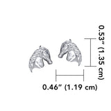 Equestrian Horse Silver Post Earrings TER1872 - Jewelry