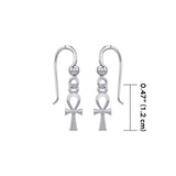 Egyptian Small Ankh Silver Earrings TER1891 - Jewelry