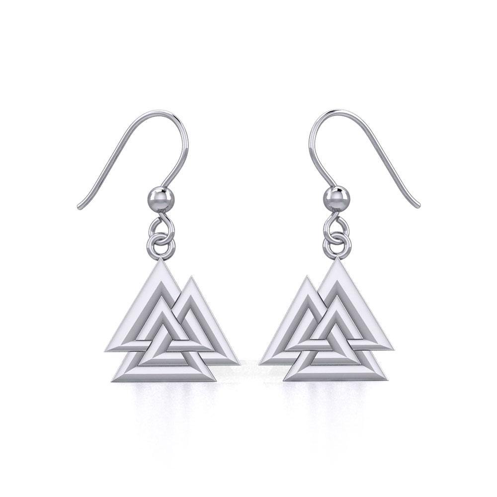 Sterling Silver Viking Valknut Earrings Jewelry TER1910 - Jewelry