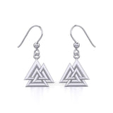 Viking Valknut Sterling Silver Earrings TER1910
