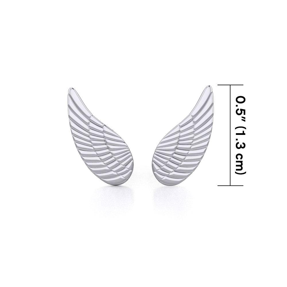 Angel Wing Silver Post Earrings TER1923 - Jewelry