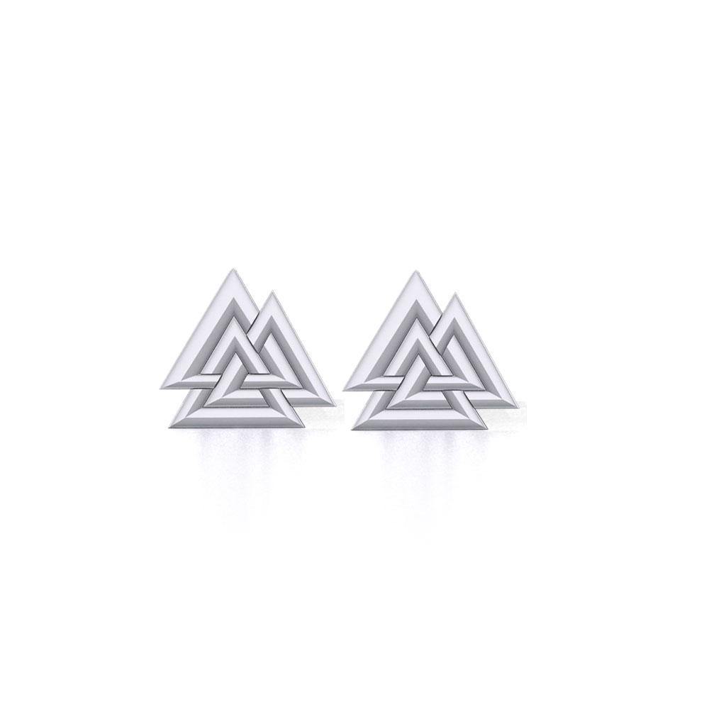 Sterling Silver Viking Valknut Post Earrings TER1943 - Jewelry