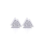Sterling Silver Viking Valknut Post Earrings TER1943 - Jewelry