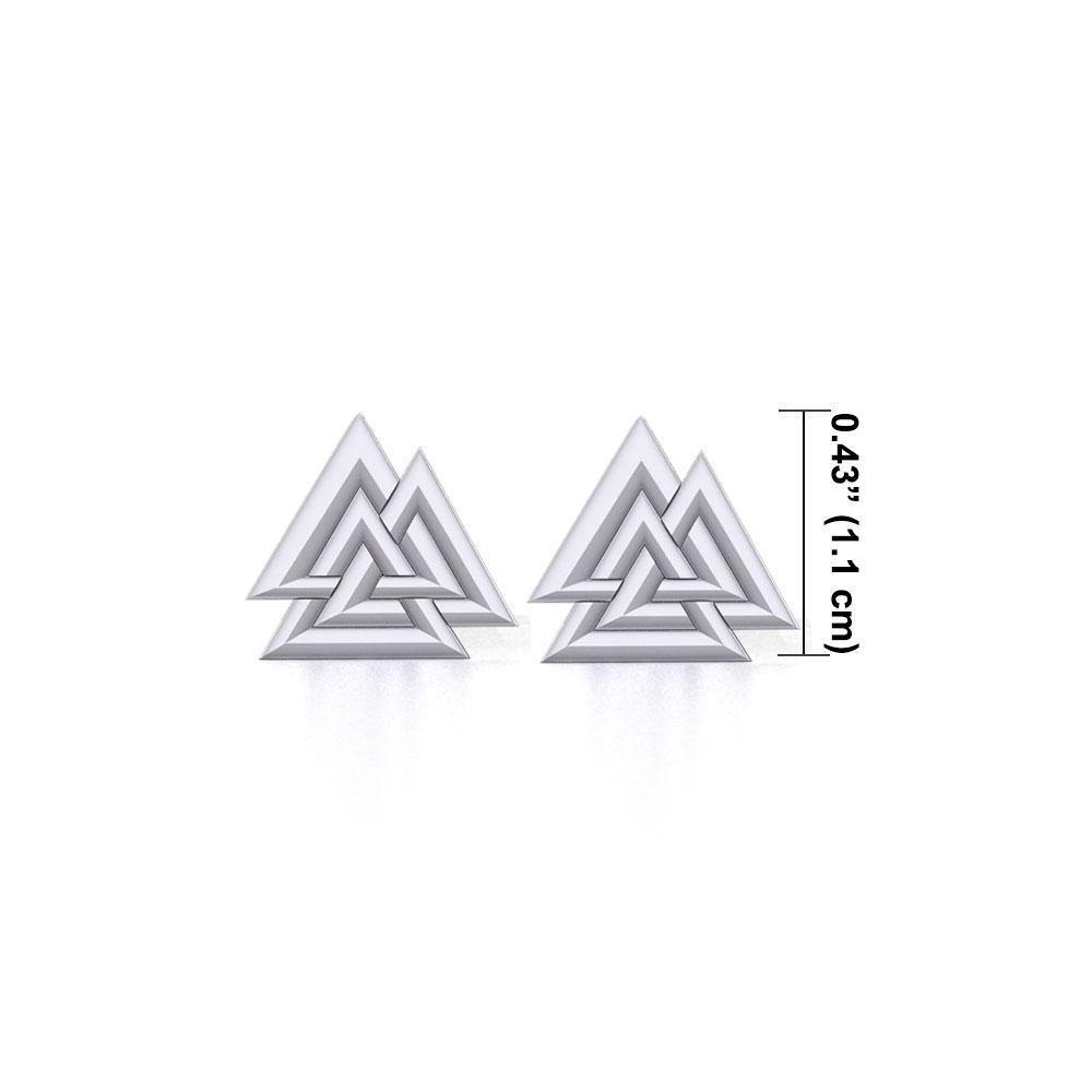 Sterling Silver Viking Valknut Post Earrings TER1943 - Jewelry