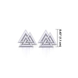 Sterling Silver Viking Valknut Post Earrings TER1943 - Jewelry
