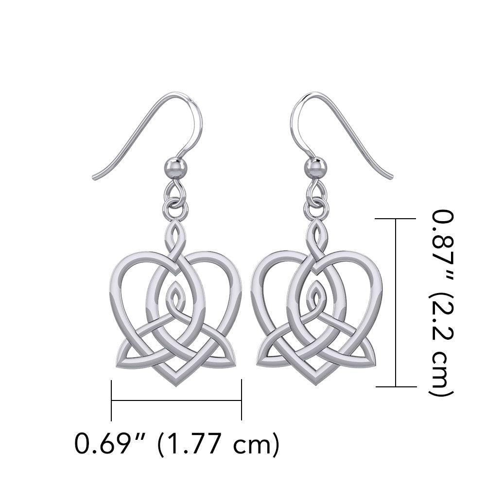 Celtic Motherhood Triquetra or Trinity Heart Silver Earrings TER1948 - Jewelry