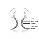 Crescent Moon with Bind Runes Earrings TER1955 - Jewelry