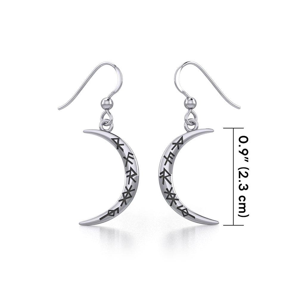 Crescent Moon with Bind Runes Earrings TER1955 - Jewelry