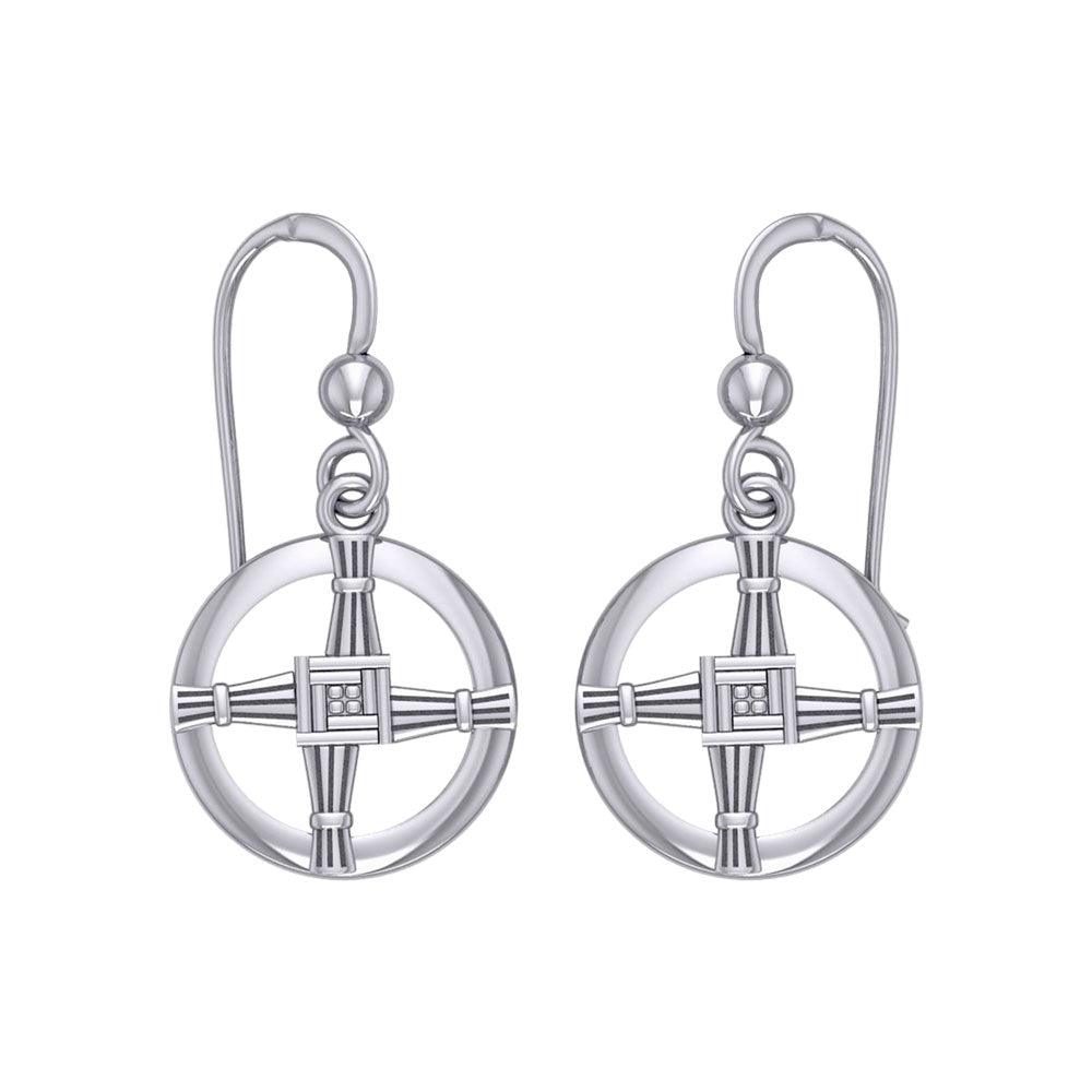Saint Brigids Cross Silver Earrings TER1959 - Jewelry