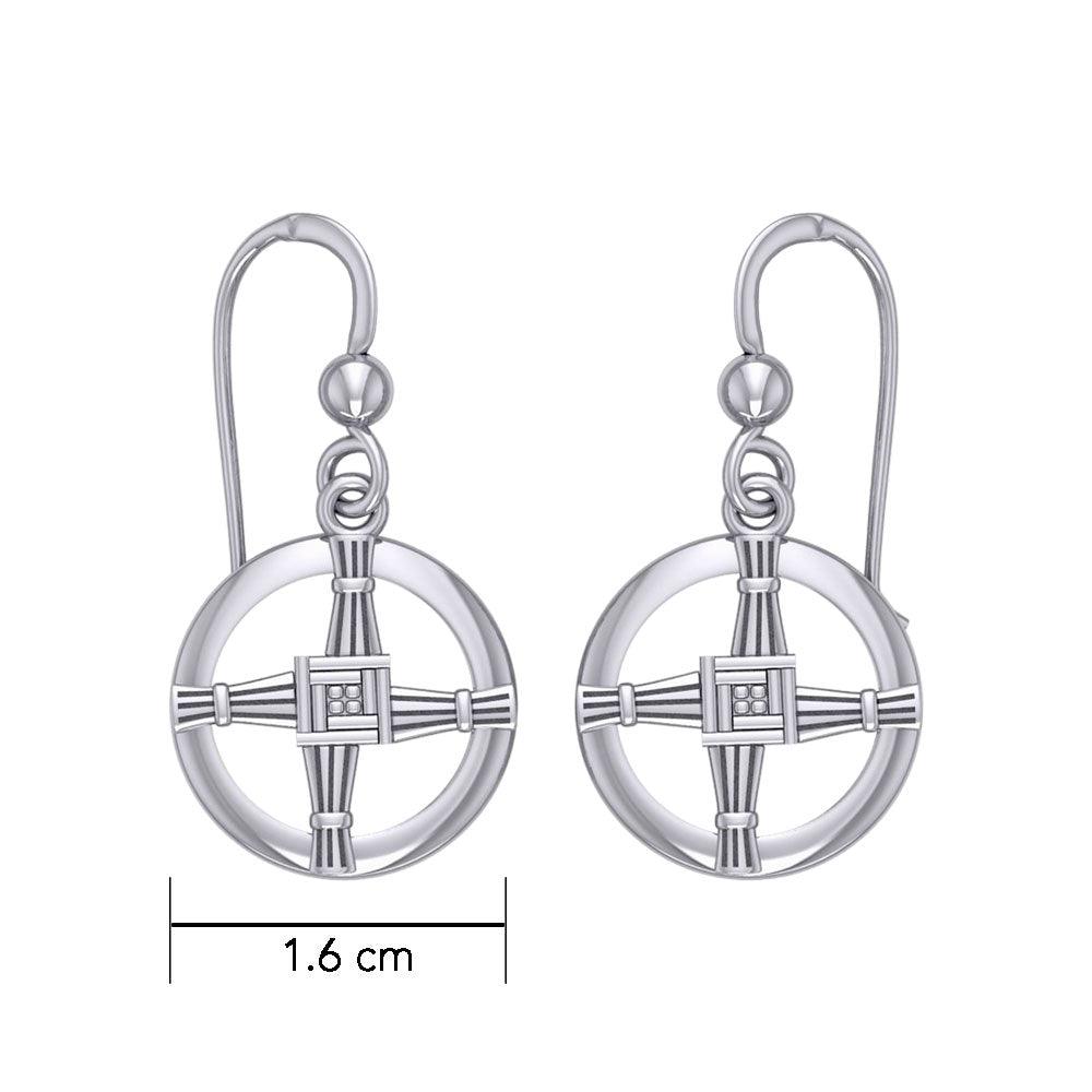 Saint Brigids Cross Silver Earrings TER1959 - Jewelry