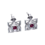Muladhara Root Chakra Sterling Silver Post Earrings TER2040 - Jewelry