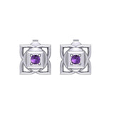 Muladhara Root Chakra Sterling Silver Post Earrings TER2040 - Jewelry