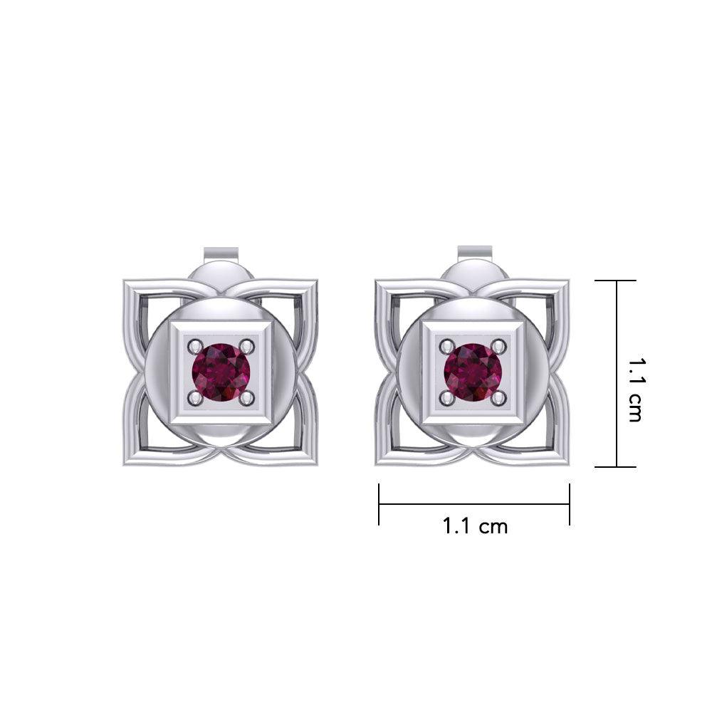 Muladhara Root Chakra Sterling Silver Post Earrings TER2040 - Jewelry