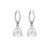 Adorned by the timeless Celtic Triquetra ~ Sterling Silver Jewelry Hoop Earrings TER2053 - Jewelry
