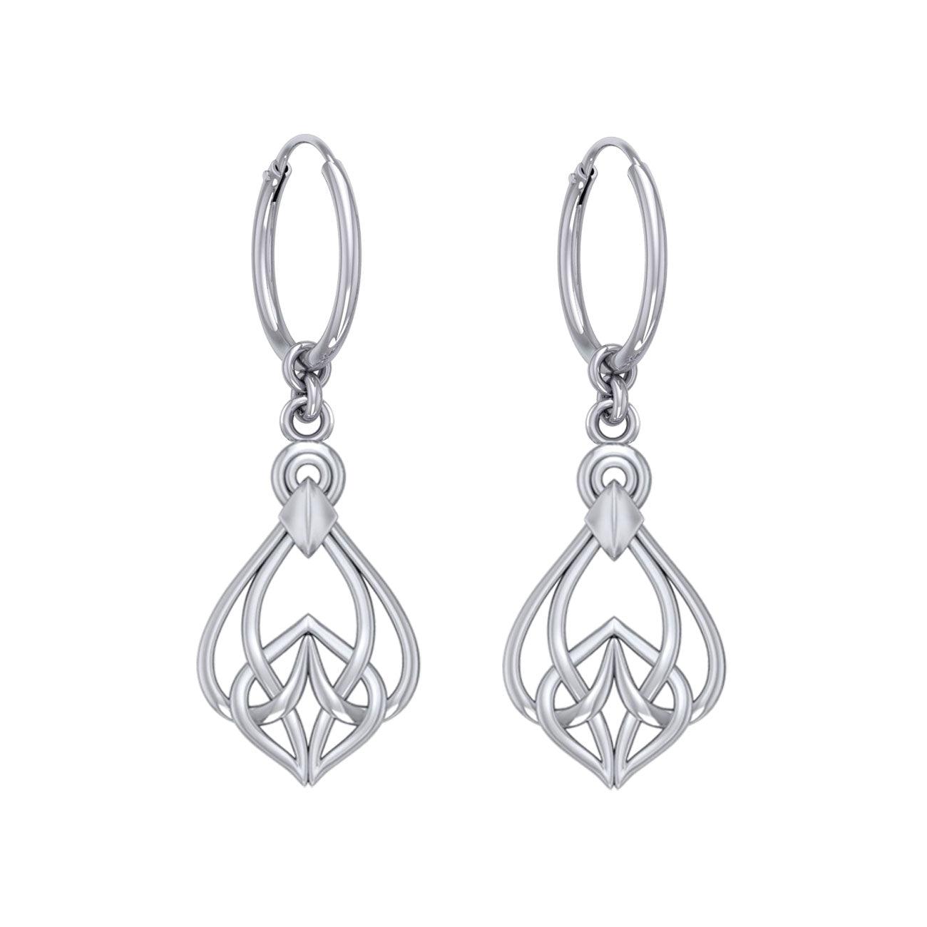 Celtic Knotwork Silver Hoop Earrings TER2054 - Jewelry