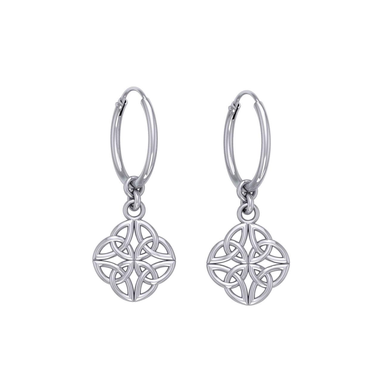Celtic Knotwork Silver Hoop Earrings TER2055 - Jewelry