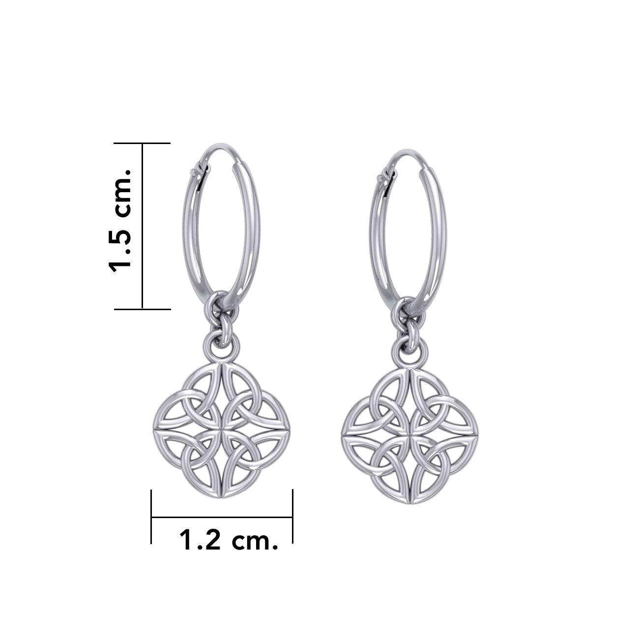 Celtic Knotwork Silver Hoop Earrings TER2055 - Jewelry