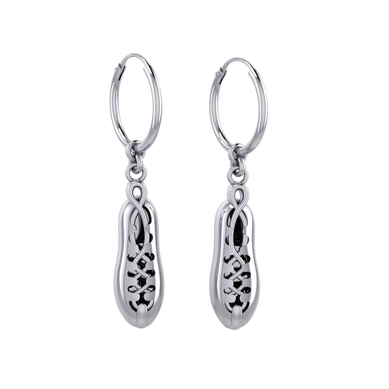 Irish Dancing Shoes Silver Hoop Earrings TER2058 - Jewelry