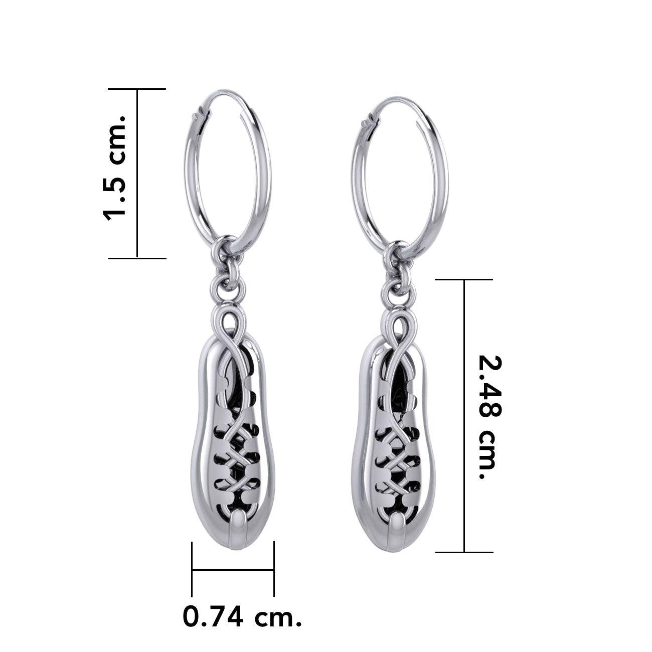 Irish Dancing Shoes Silver Hoop Earrings TER2058 - Jewelry