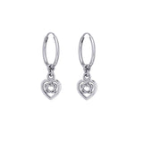 Celtic Knotwork Heart Silver Hoop Earrings TER2060 - Jewelry