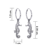 Celtic Knots Seahorse Silver Hoop Earrings TER2083 - Jewelry