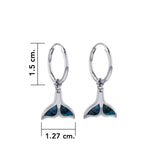 Inlaid Whale Tail Silver Hoop Earrings TER2085 - Jewelry
