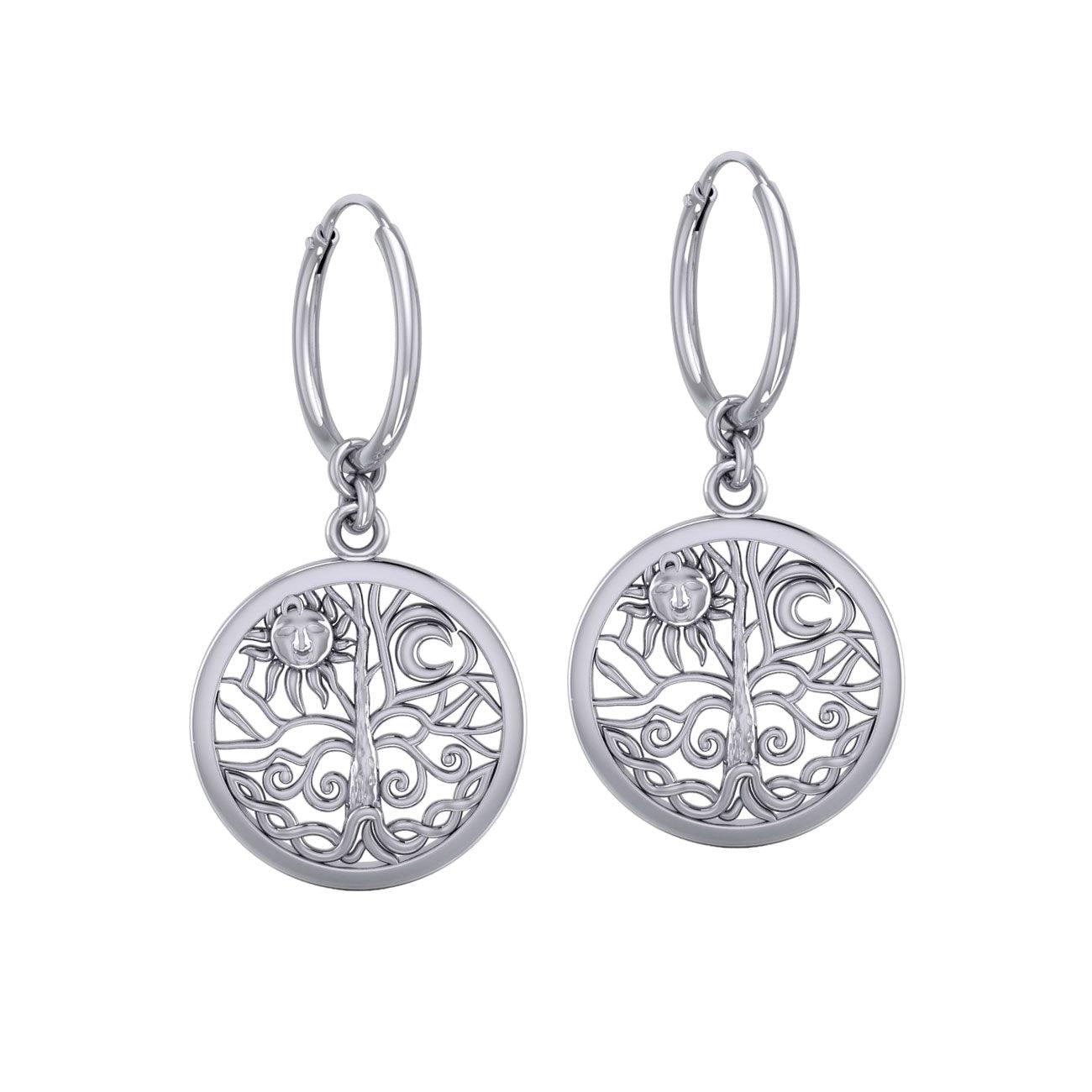 Celtic Tree of Life Silver Hoop Earrings TER2095 - Jewelry