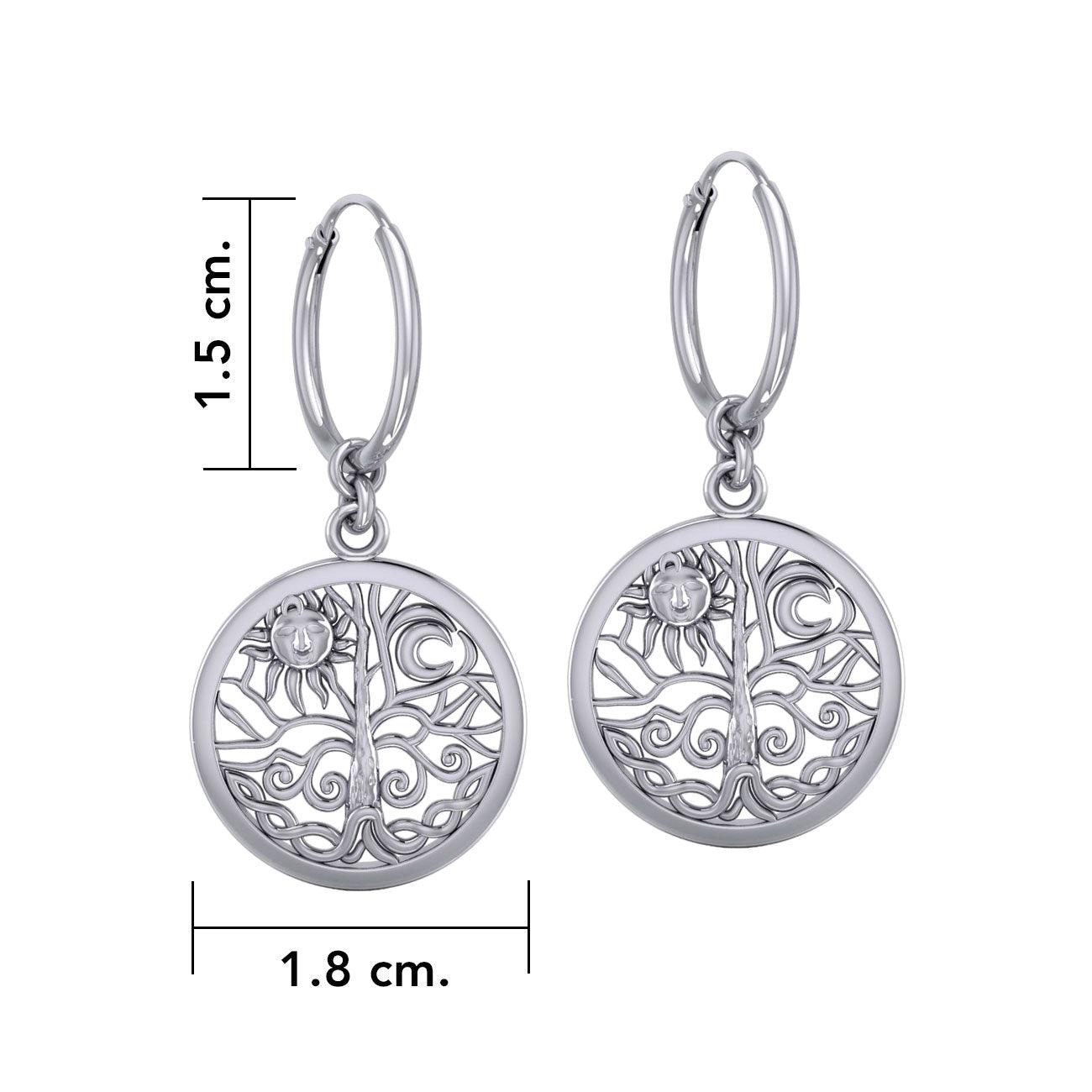 Celtic Tree of Life Silver Hoop Earrings TER2095 - Jewelry