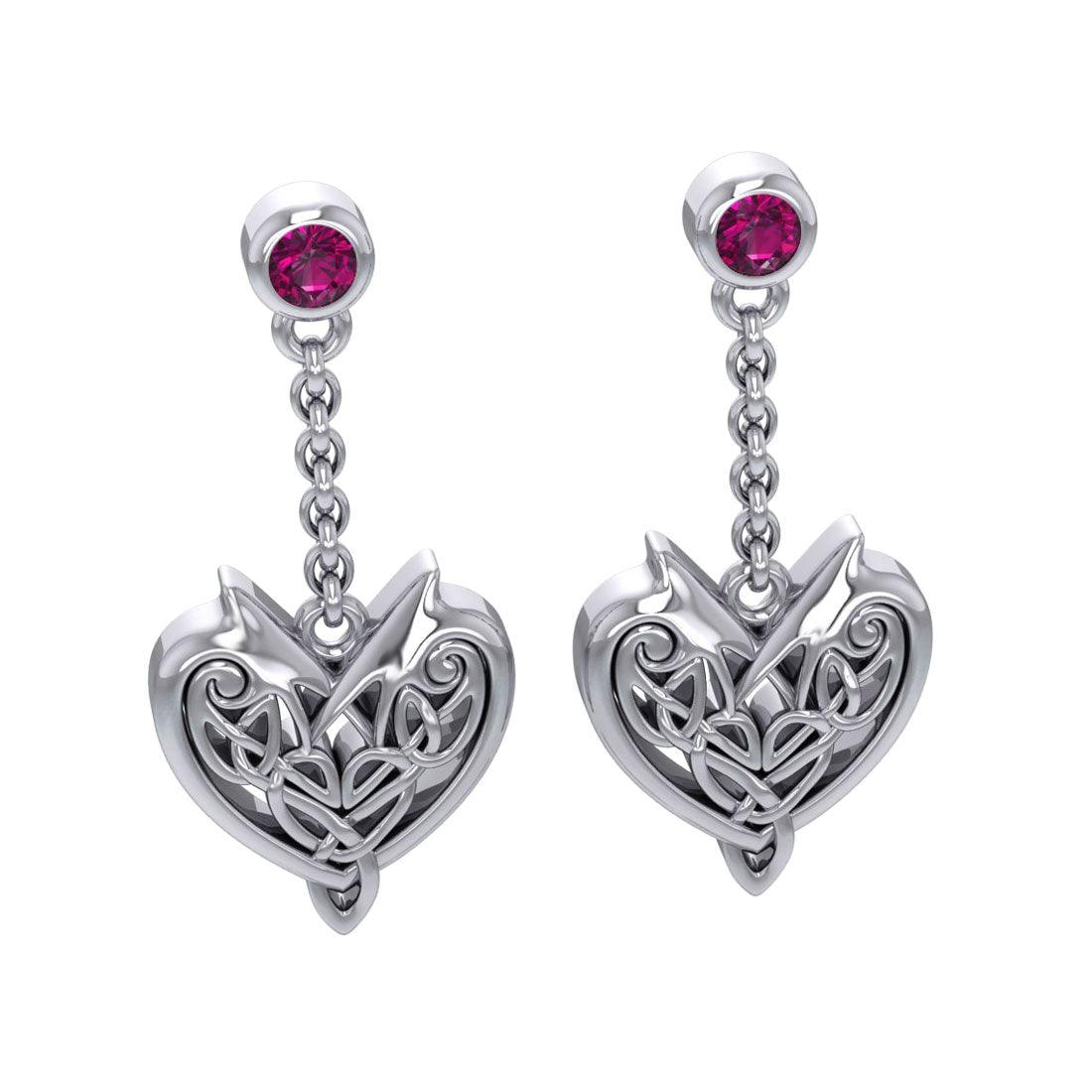 Joyous Celtic Hearts Silver Earrings TER210 - Jewelry