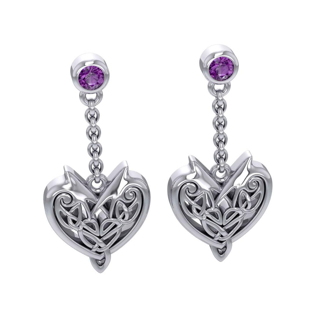 Joyous Celtic Hearts Silver Earrings TER210 - Jewelry