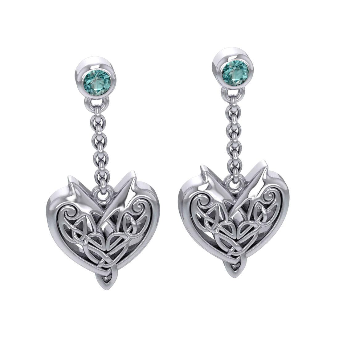Joyous Celtic Hearts Silver Earrings TER210 - Jewelry
