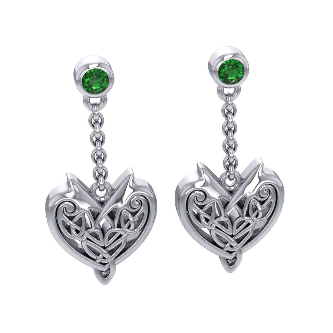 Joyous Celtic Hearts Silver Earrings TER210 - Jewelry