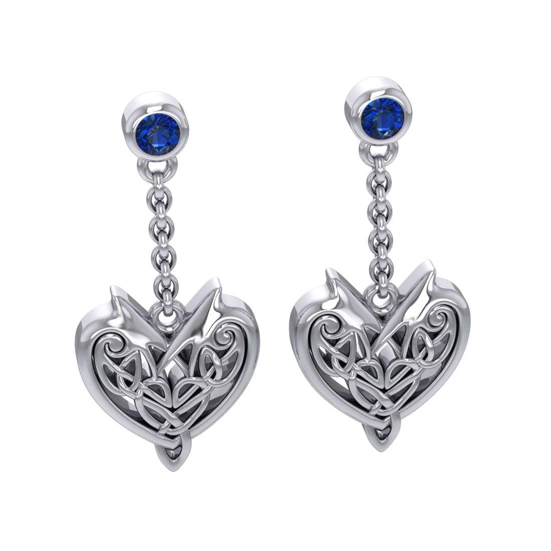 Joyous Celtic Hearts Silver Earrings TER210 - Jewelry