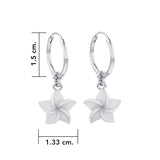 Plumeria - Hawaii National Flower Silver ฺHoop Earrings TER2100 - Jewelry