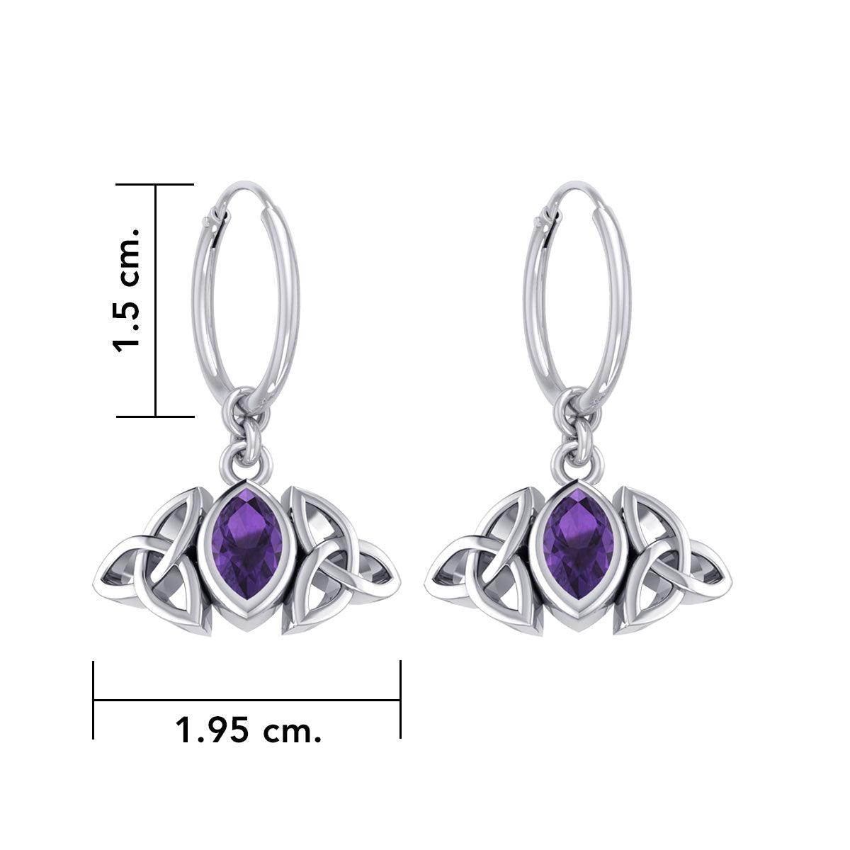 A Beautiful Tribute ~ Celtic Trinity Knot Silver Hoop Earrings TER2101 - Jewelry