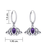 A Beautiful Tribute ~ Celtic Trinity Knot Silver Hoop Earrings TER2101 - Jewelry