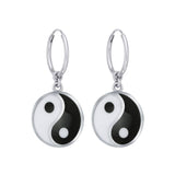 Small Yin Yang Silver Hoop Earrings TER2102 - Jewelry