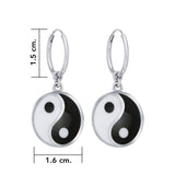 Small Yin Yang Silver Hoop Earrings TER2102 - Jewelry