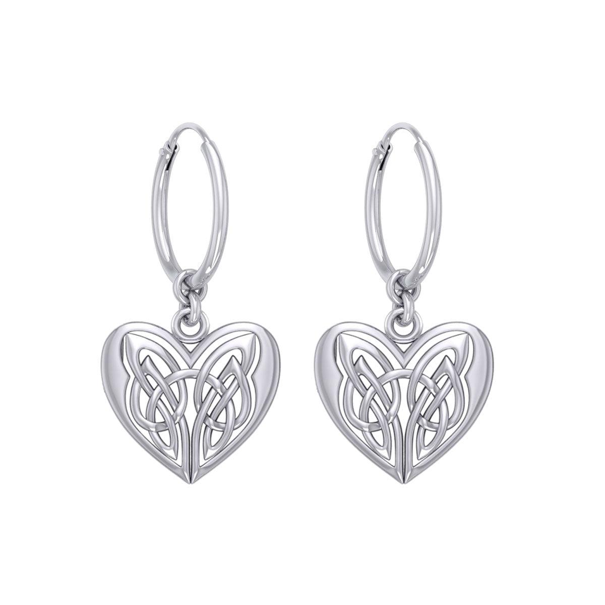 Eternal Heart Celtic Knots Silver Hoop Earrings TER2104 - Jewelry