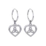 Celtic Trinity Heart Silver Hoop Earrings TER2105 - Jewelry