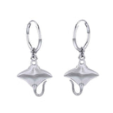 Manta Ray Sterling Silver Hoop Earrings TER2107 - Jewelry