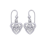 Celtic Infinity Knotwork Heart Silver Earrings TER2159