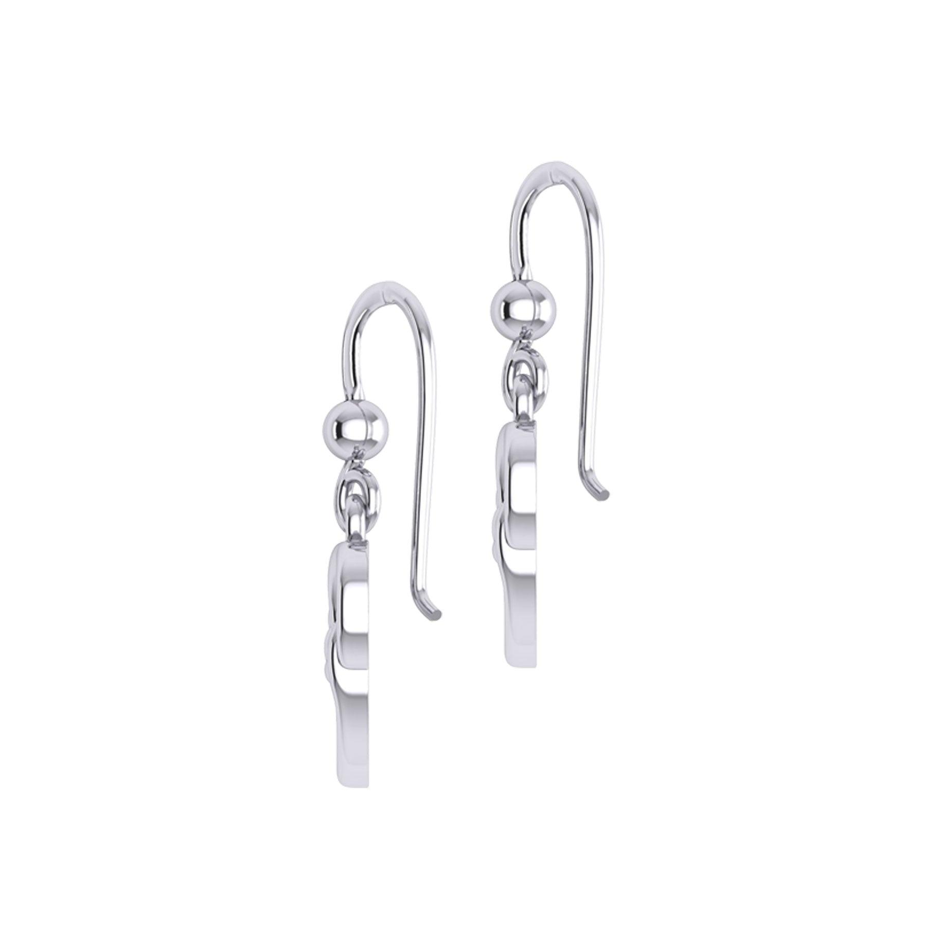 Celtic Infinity Knotwork Heart Silver Earrings TER2159 - Jewelry