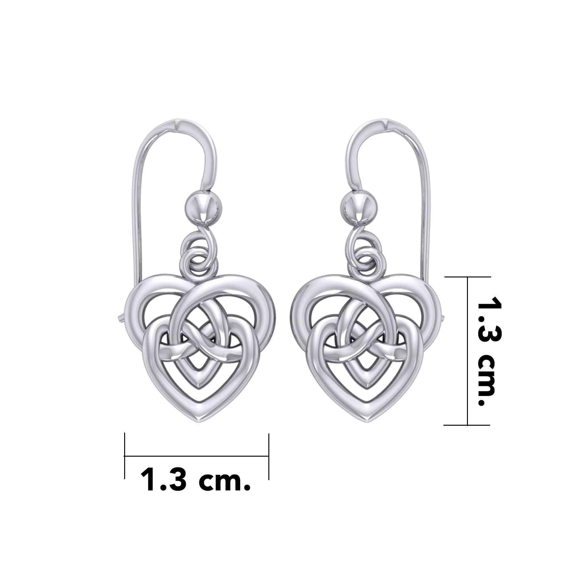 Celtic Infinity Knotwork Heart Silver Earrings TER2159 - Jewelry